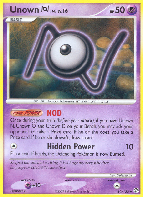 Unown N (69/132) [Diamond & Pearl: Secret Wonders] | Cracking-Singles