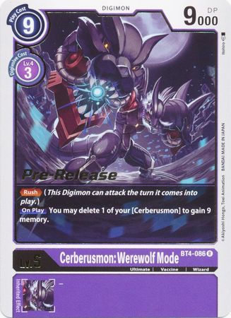 Cerberusmon: Werewolf Mode [BT4-086] [Great Legend Pre-Release Promos] | Cracking-Singles