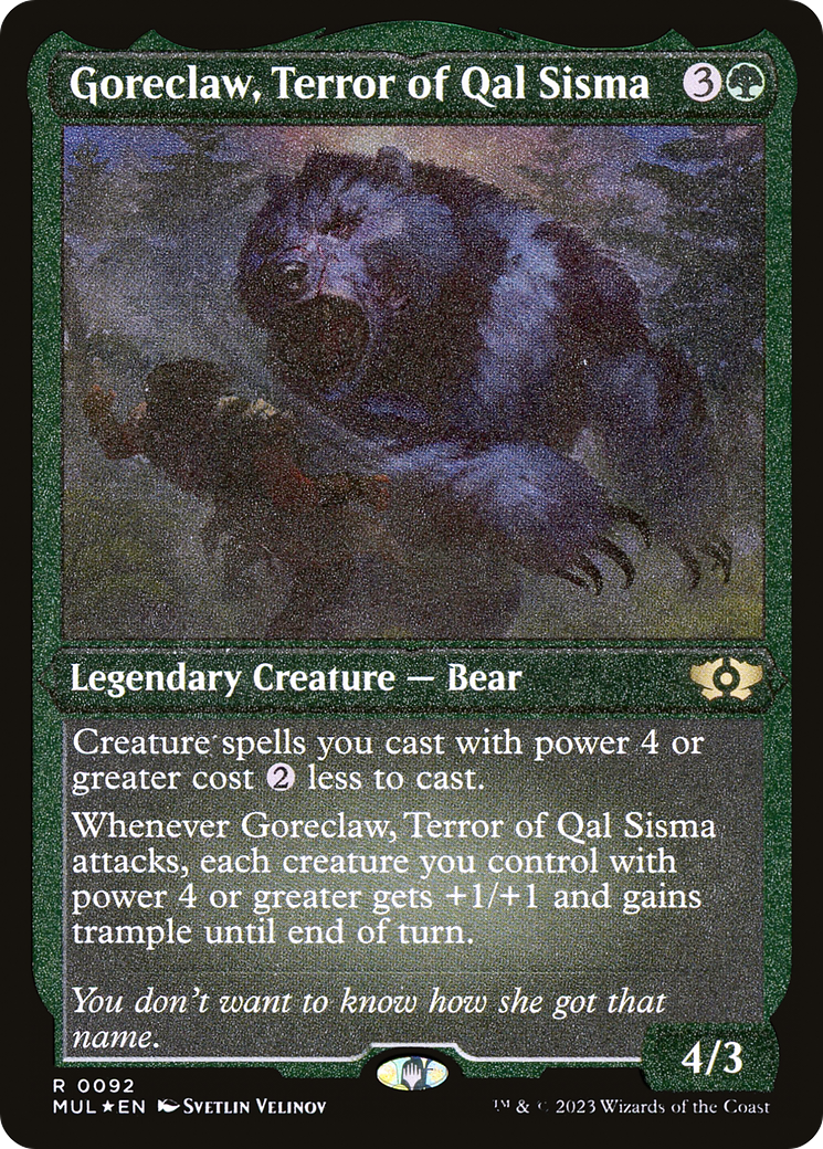 Goreclaw, Terror of Qal Sisma (Foil Etched) [Multiverse Legends] | Cracking-Singles