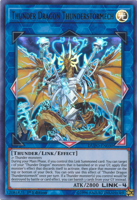 Thunder Dragon Thunderstormech [DUPO-EN030] Ultra Rare | Cracking-Singles