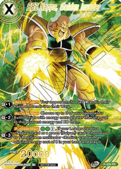 SS3 Nappa, Golden Invader (Gold Stamped) (P-339) [Saiyan Showdown Prerelease Promos] | Cracking-Singles