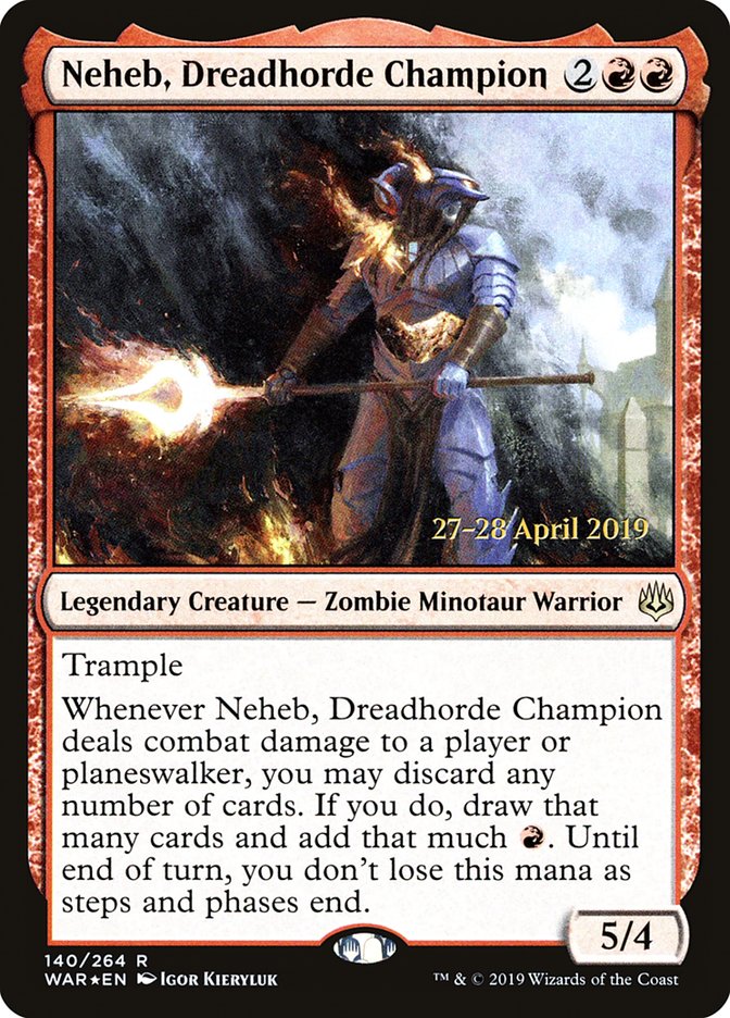 Neheb, Dreadhorde Champion  [War of the Spark Prerelease Promos] | Cracking-Singles