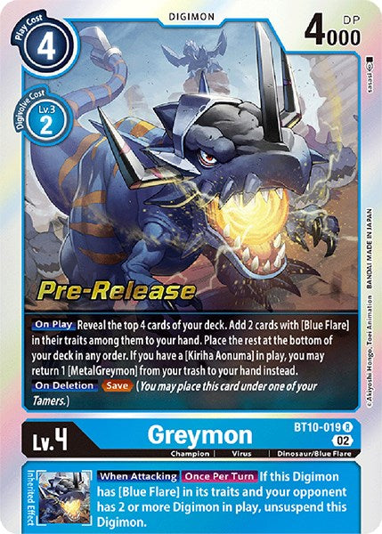 Greymon [BT10-019] [Xros Encounter Pre-Release Cards] | Cracking-Singles