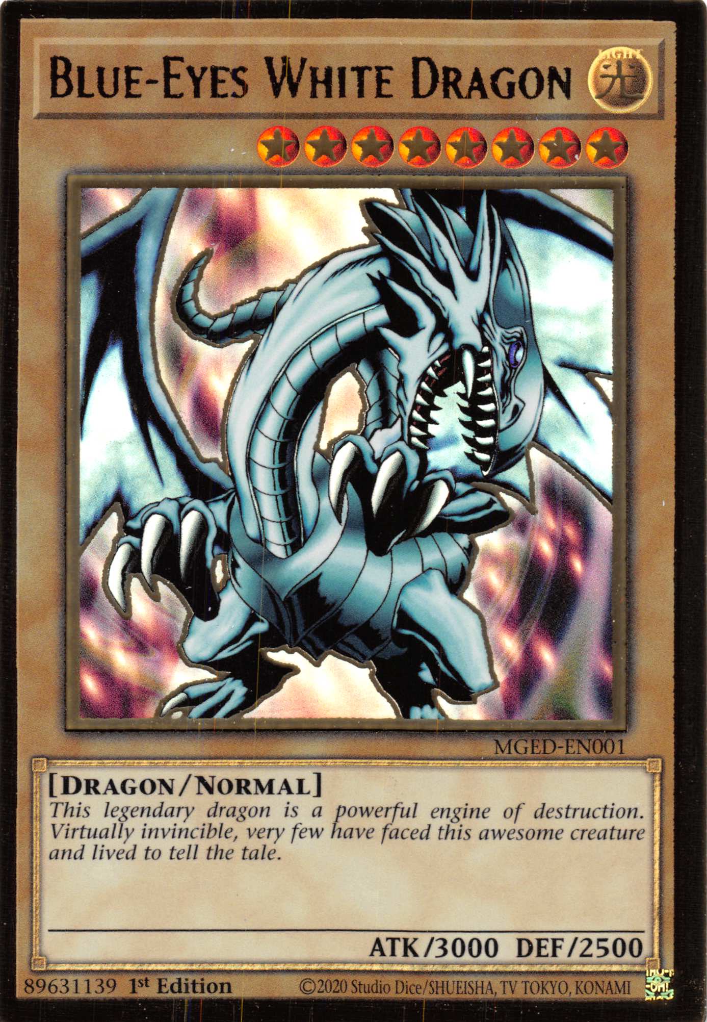 Blue-Eyes White Dragon (Alternate Art) [MGED-EN001] Gold Rare | Cracking-Singles