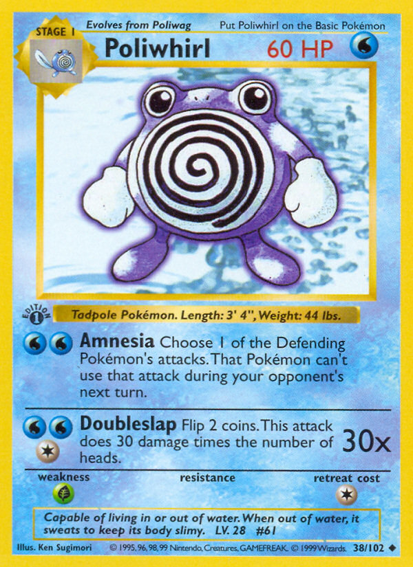 Poliwhirl (38/102) (Shadowless) [Base Set 1st Edition] | Cracking-Singles