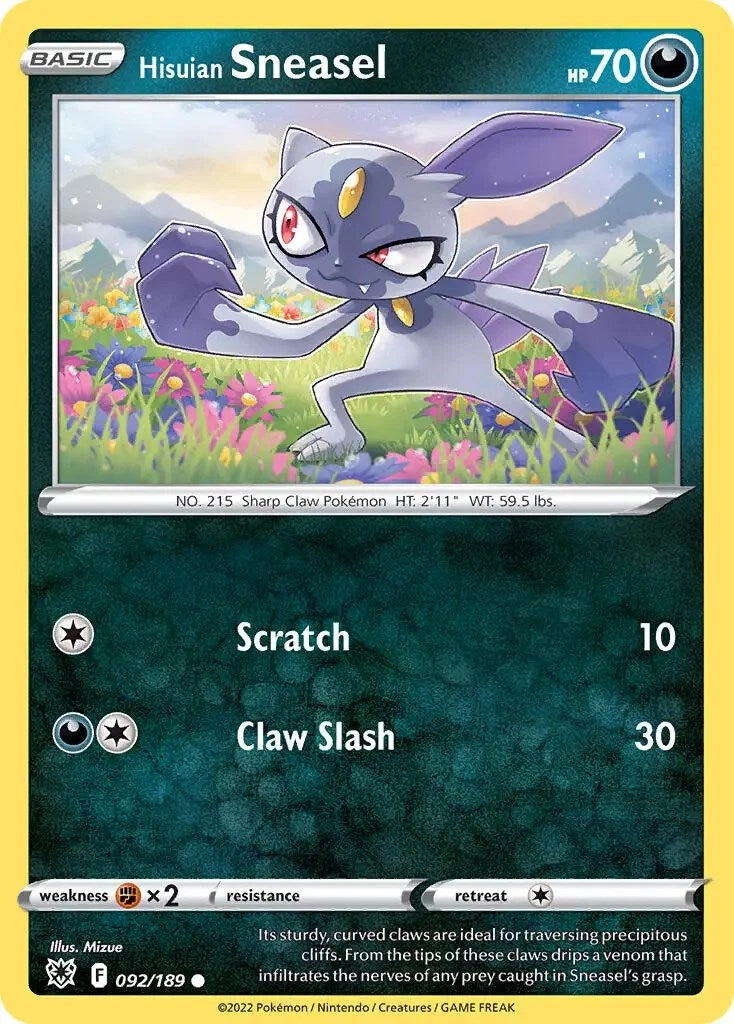 Hisuian Sneasel (092/189) (Theme Deck Exclusive) [Sword & Shield: Astral Radiance] | Cracking-Singles