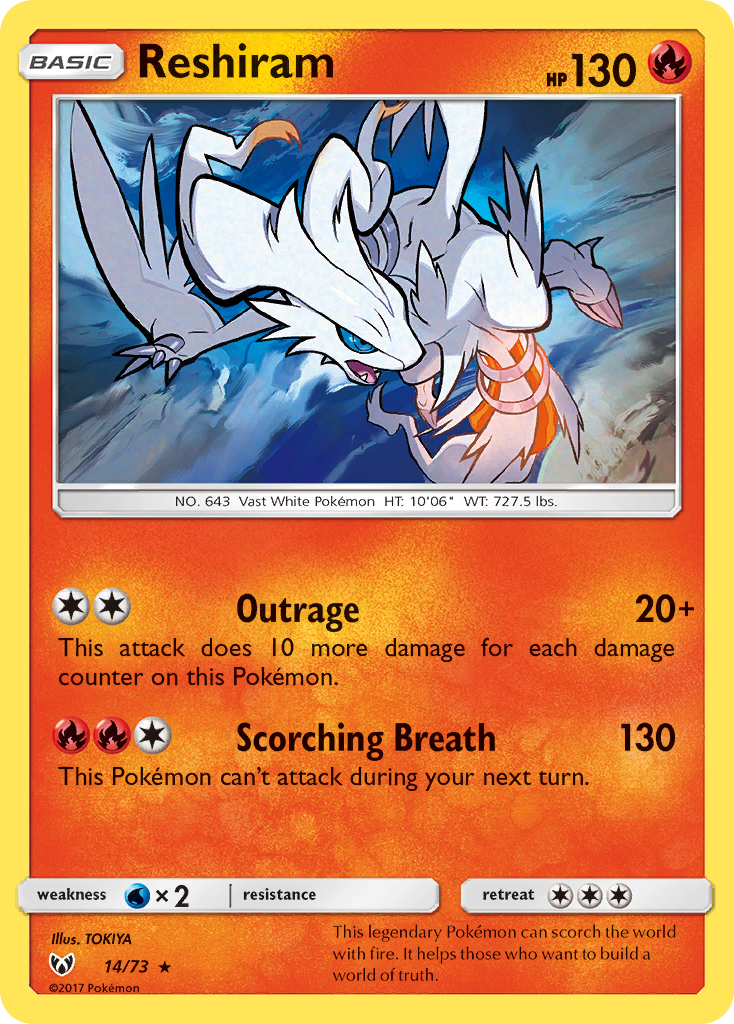 Reshiram (14/73) [Sun & Moon: Shining Legends] | Cracking-Singles