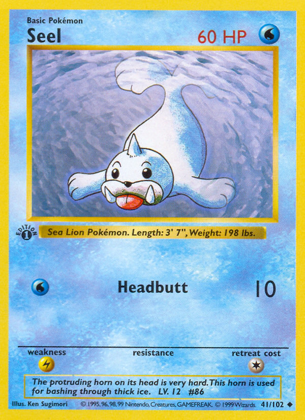 Seel (41/102) (Shadowless) [Base Set 1st Edition] | Cracking-Singles