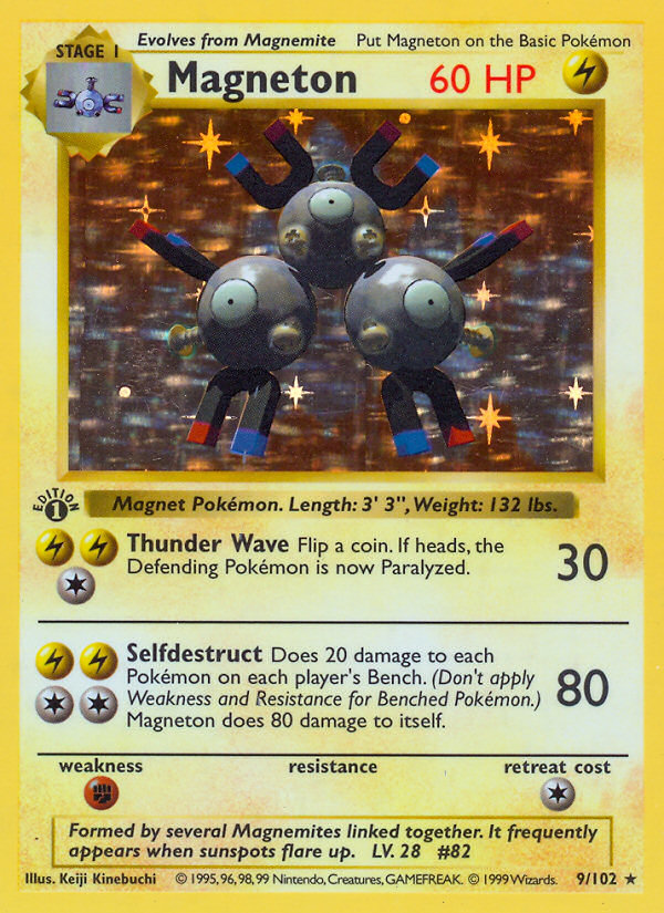 Magneton (9/102) (Shadowless) [Base Set 1st Edition] | Cracking-Singles