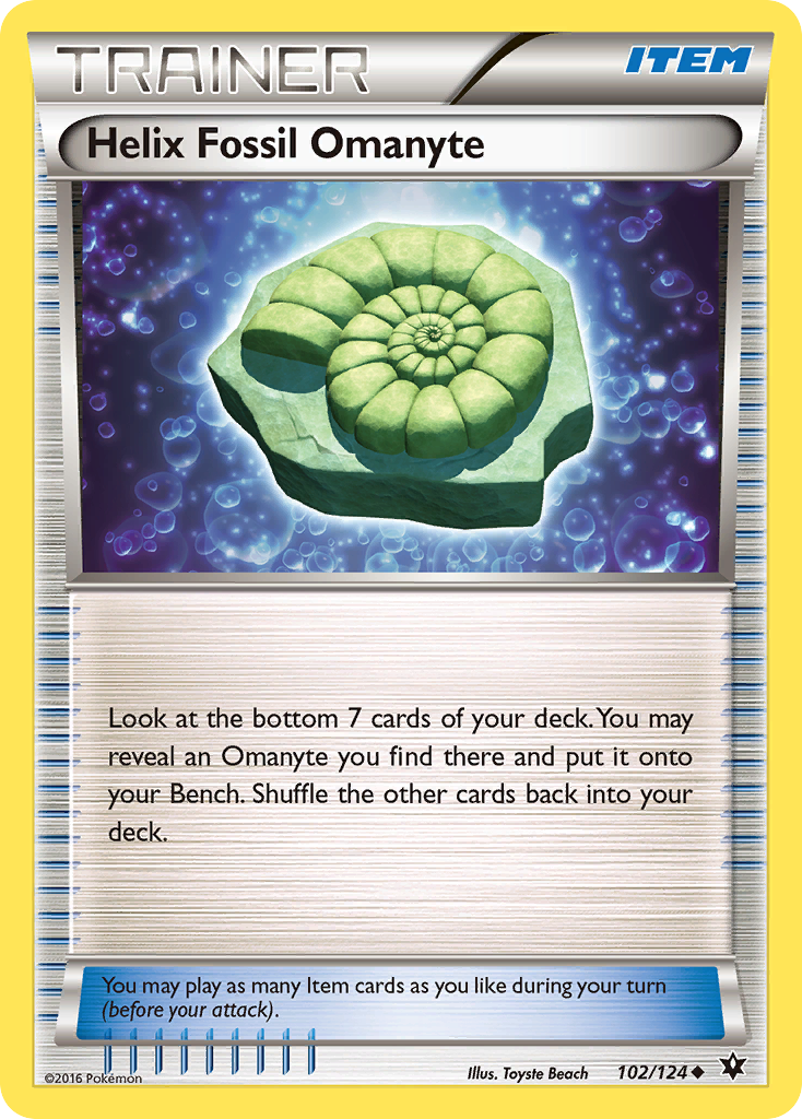 Helix Fossil Omanyte (102/124) [XY: Fates Collide] | Cracking-Singles