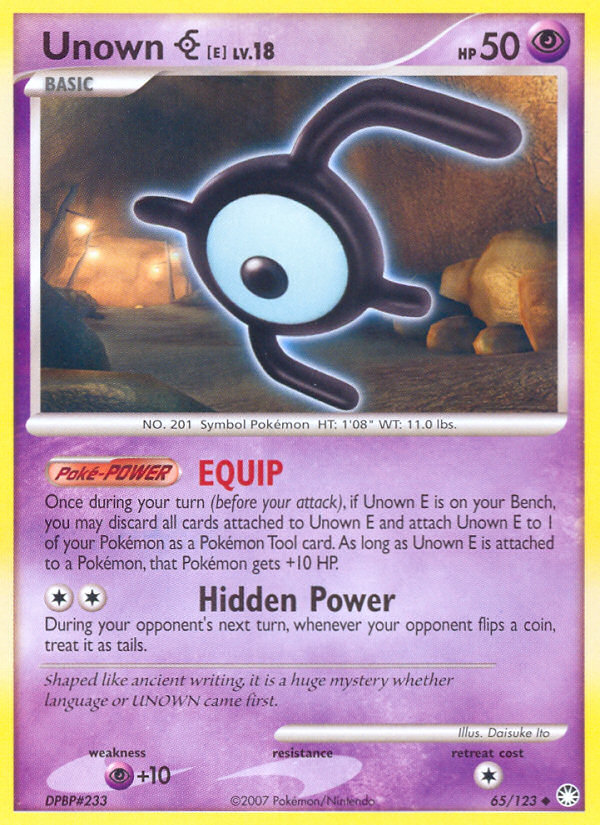 Unown E (65/123) [Diamond & Pearl: Mysterious Treasures] | Cracking-Singles