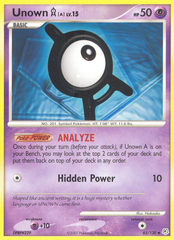 Unown A (65/130) [Diamond & Pearl: Base Set] | Cracking-Singles