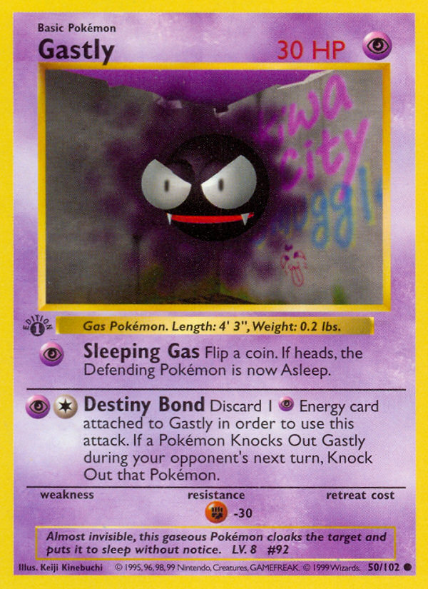 Gastly (50/102) (Shadowless) [Base Set 1st Edition] | Cracking-Singles