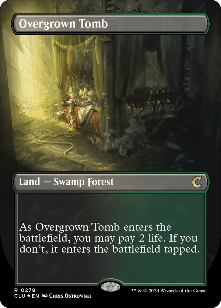 Overgrown Tomb (Borderless) [Ravnica: Clue Edition] | Cracking-Singles