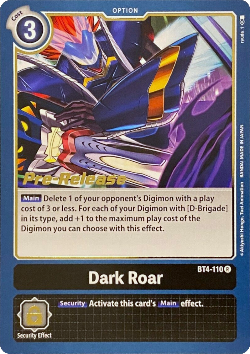 Dark Roar [BT4-110] [Great Legend Pre-Release Promos] | Cracking-Singles