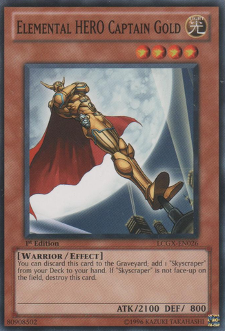 Elemental HERO Captain Gold [LCGX-EN026] Common | Cracking-Singles