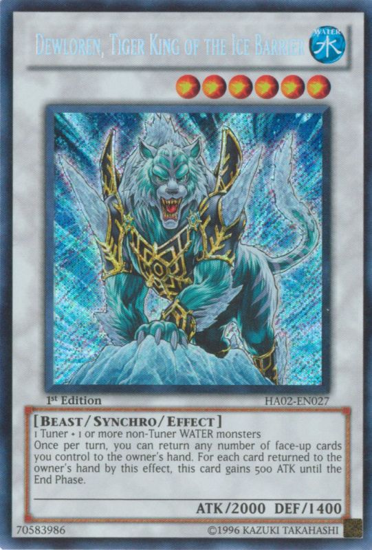 Dewloren, Tiger King of the Ice Barrier [HA02-EN027] Secret Rare | Cracking-Singles