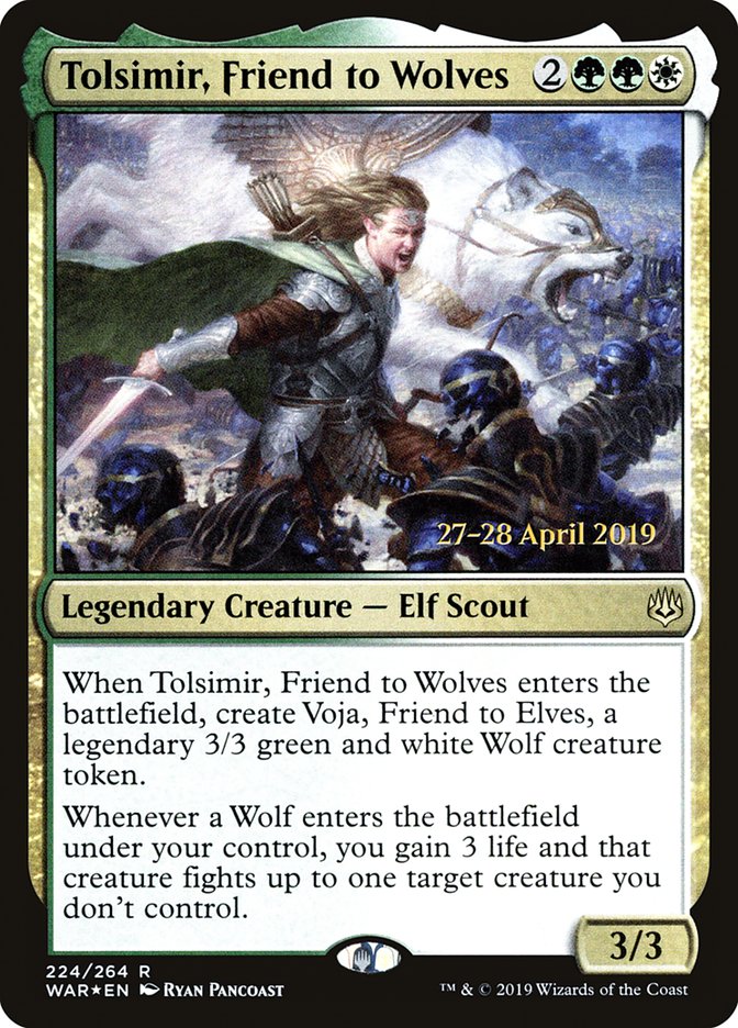 Tolsimir, Friend to Wolves  [War of the Spark Prerelease Promos] | Cracking-Singles