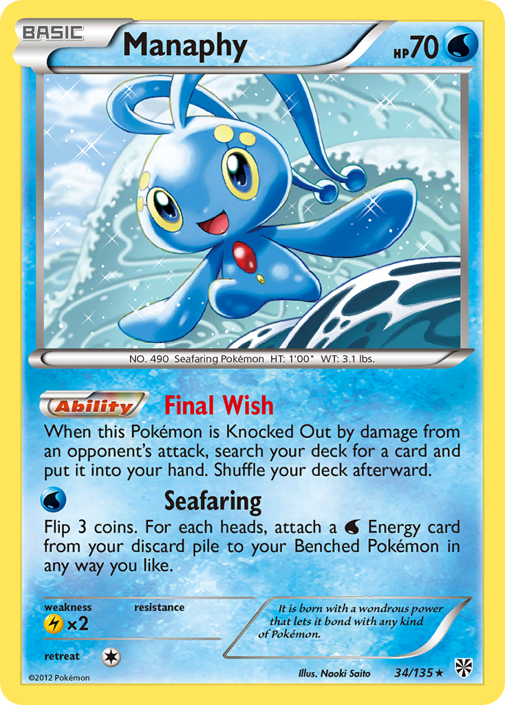 Manaphy (34/135) [Black & White: Plasma Storm] | Cracking-Singles