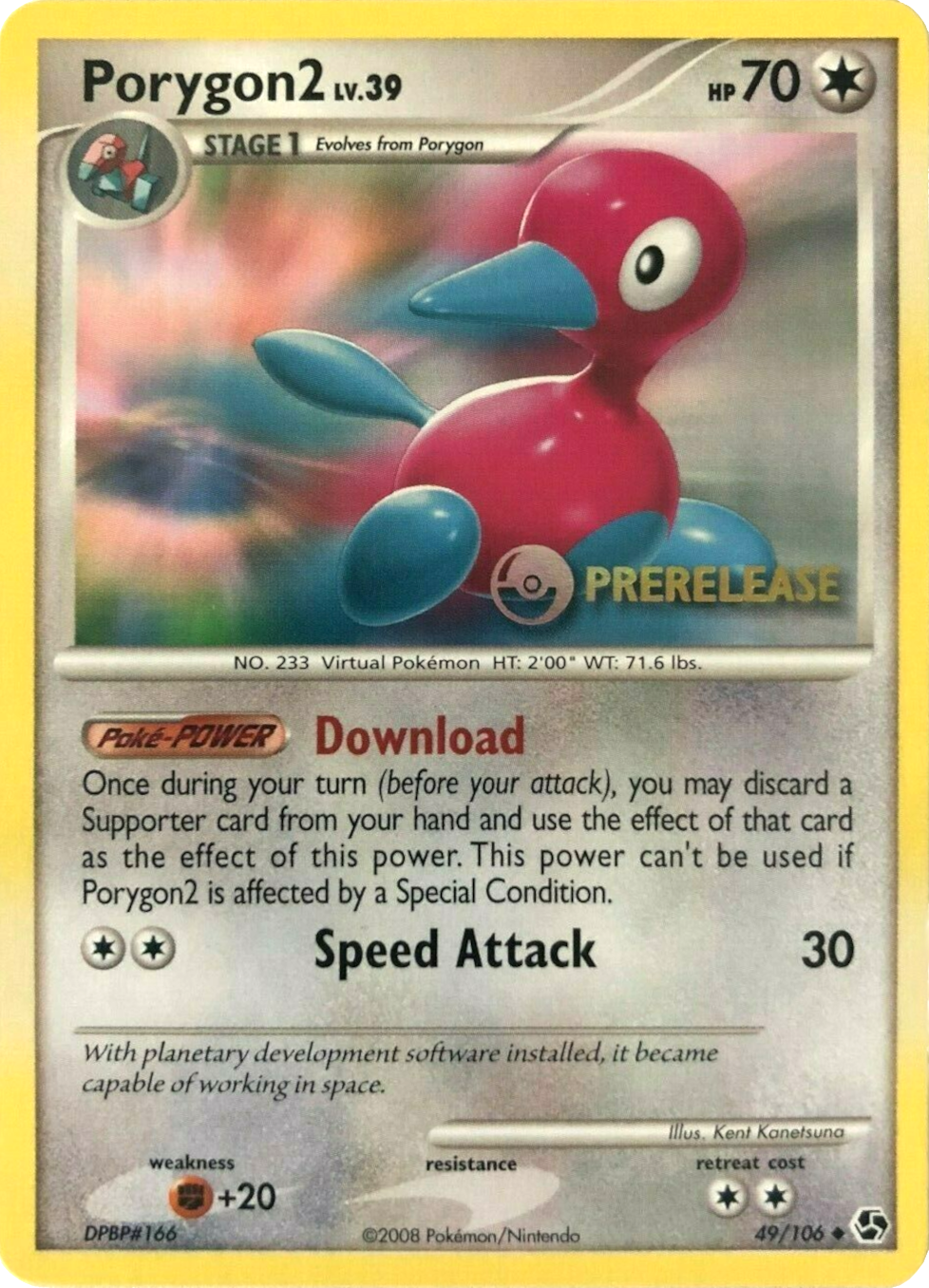 Porygon2 (49/106) (Prerelease Promo) [Diamond & Pearl: Black Star Promos] | Cracking-Singles