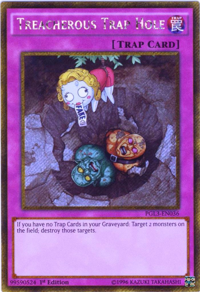 Treacherous Trap Hole [PGL3-EN036] Gold Secret Rare | Cracking-Singles