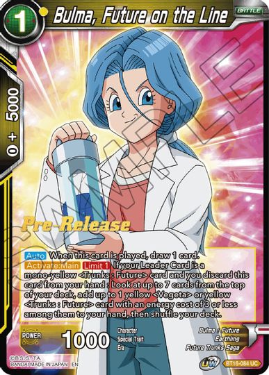 Bulma, Future on the Line (BT16-084) [Realm of the Gods Prerelease Promos] | Cracking-Singles