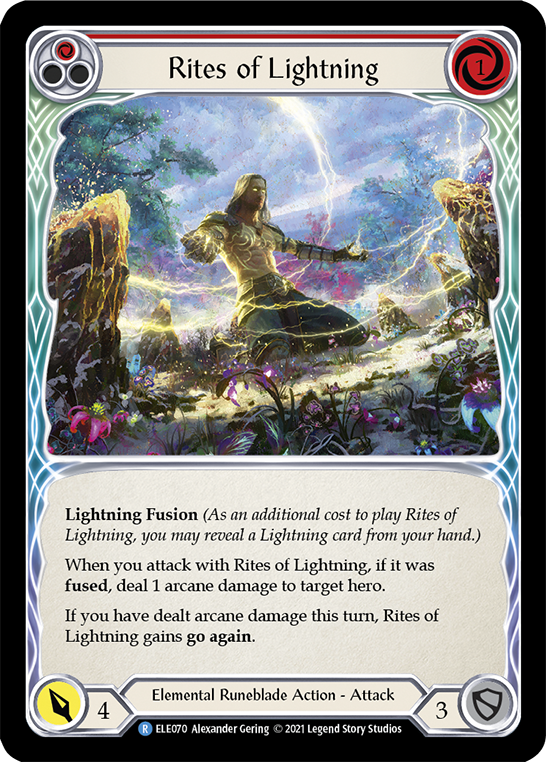 Rites of Lightning (Red) [ELE070] (Tales of Aria)  1st Edition Rainbow Foil | Cracking-Singles