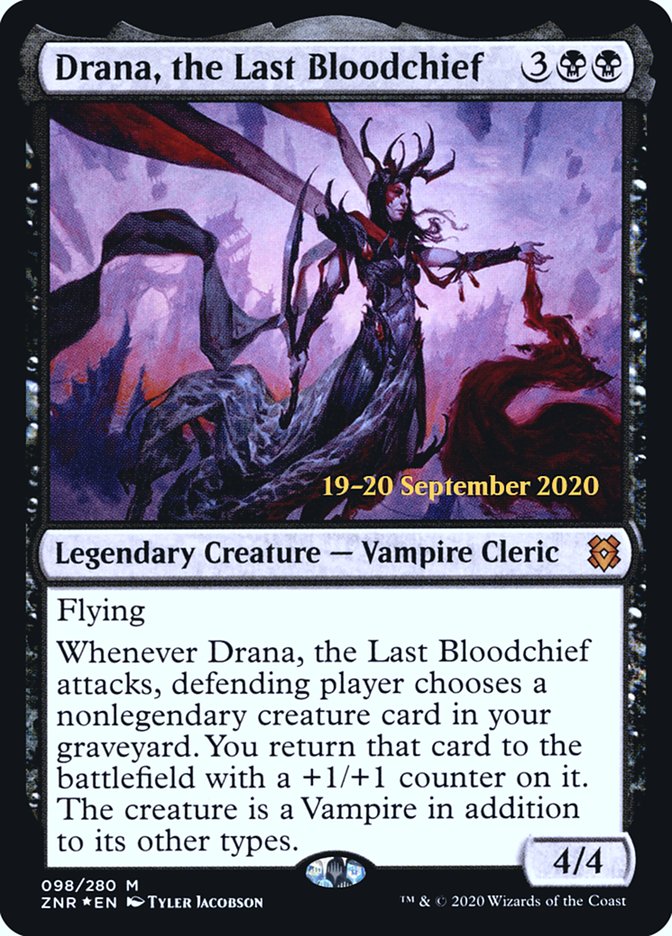 Drana, the Last Bloodchief  [Zendikar Rising Prerelease Promos] | Cracking-Singles