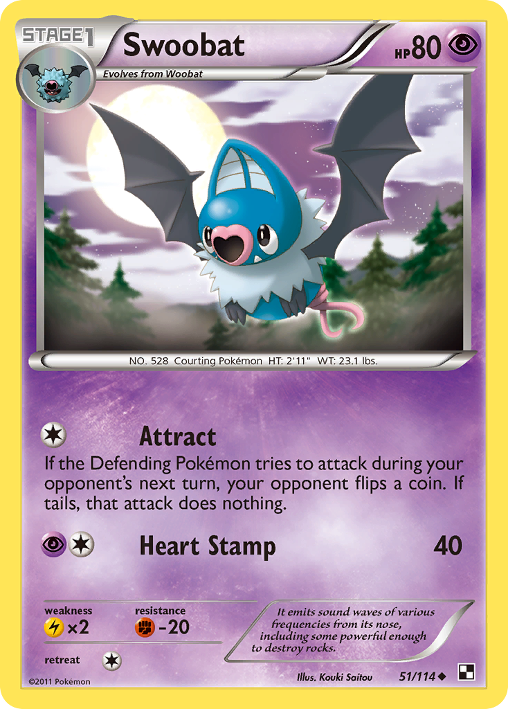 Swoobat (51/114) [Black & White: Base Set] | Cracking-Singles