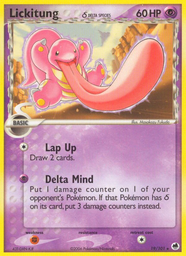 Lickitung (19/101) (Delta Species) [EX: Dragon Frontiers] | Cracking-Singles