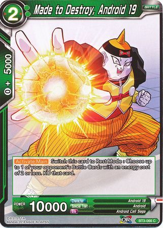 Made to Destroy, Android 19 [BT3-066] | Cracking-Singles