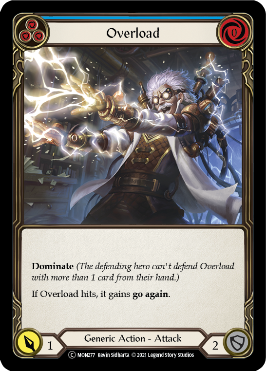 Overload (Blue) (Rainbow Foil) [U-MON277-RF] Unlimited Rainbow Foil | Cracking-Singles