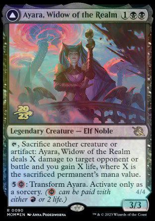 Ayara, Widow of the Realm // Ayara, Furnace Queen [March of the Machine Prerelease Promos] | Cracking-Singles