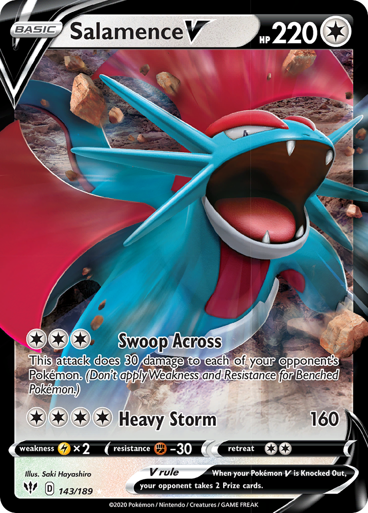 Salamence V (143/189) [Sword & Shield: Darkness Ablaze] | Cracking-Singles