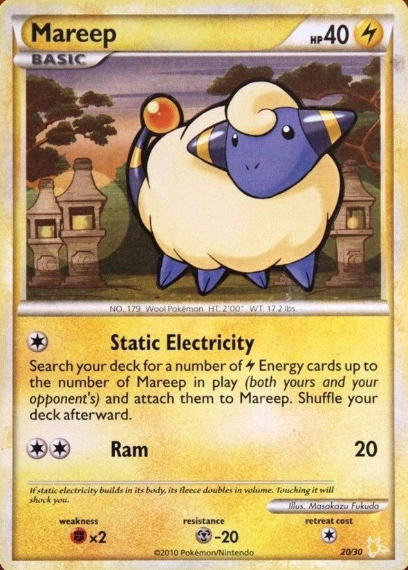 Mareep (20/30) [HeartGold & SoulSilver: Trainer Kit - Raichu] | Cracking-Singles