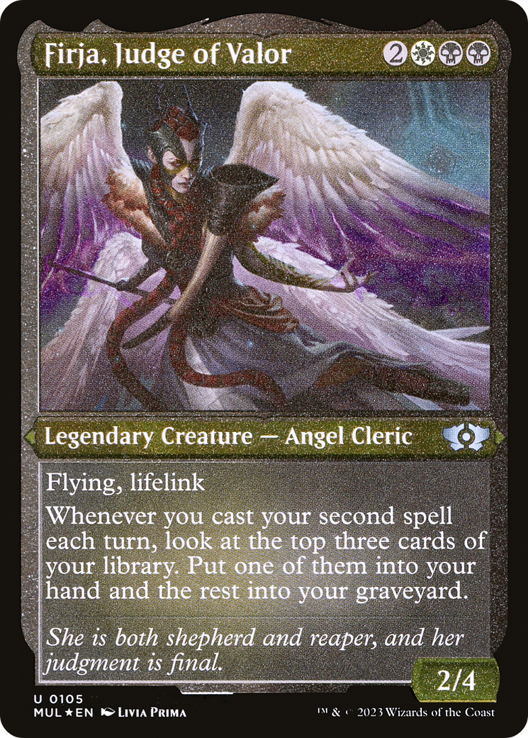 Firja, Judge of Valor (Foil Etched) [Multiverse Legends] | Cracking-Singles