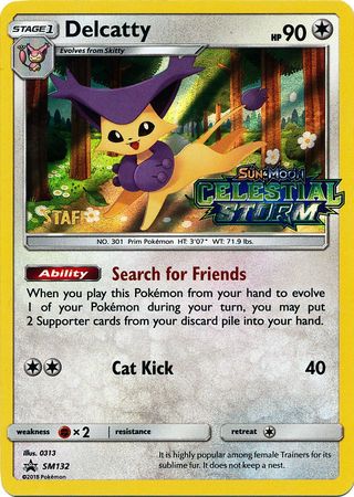 Delcatty (SM132) (Staff Prerelease Promo) [Sun & Moon: Black Star Promos] | Cracking-Singles