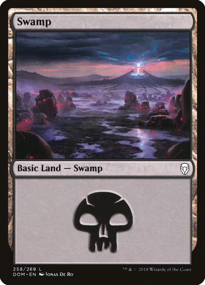 Swamp (258) [Dominaria] | Cracking-Singles