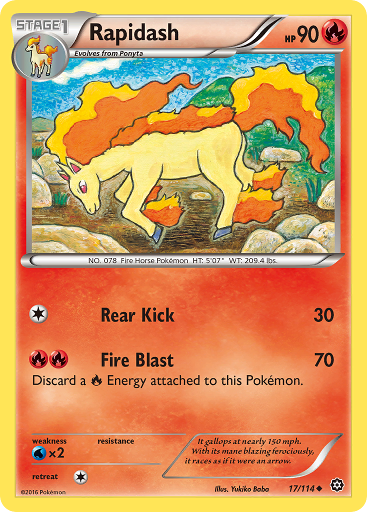 Rapidash (17/114) [XY: Steam Siege] | Cracking-Singles