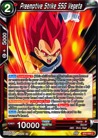 Preemptive Strike SSG Vegeta [BT6-008] | Cracking-Singles