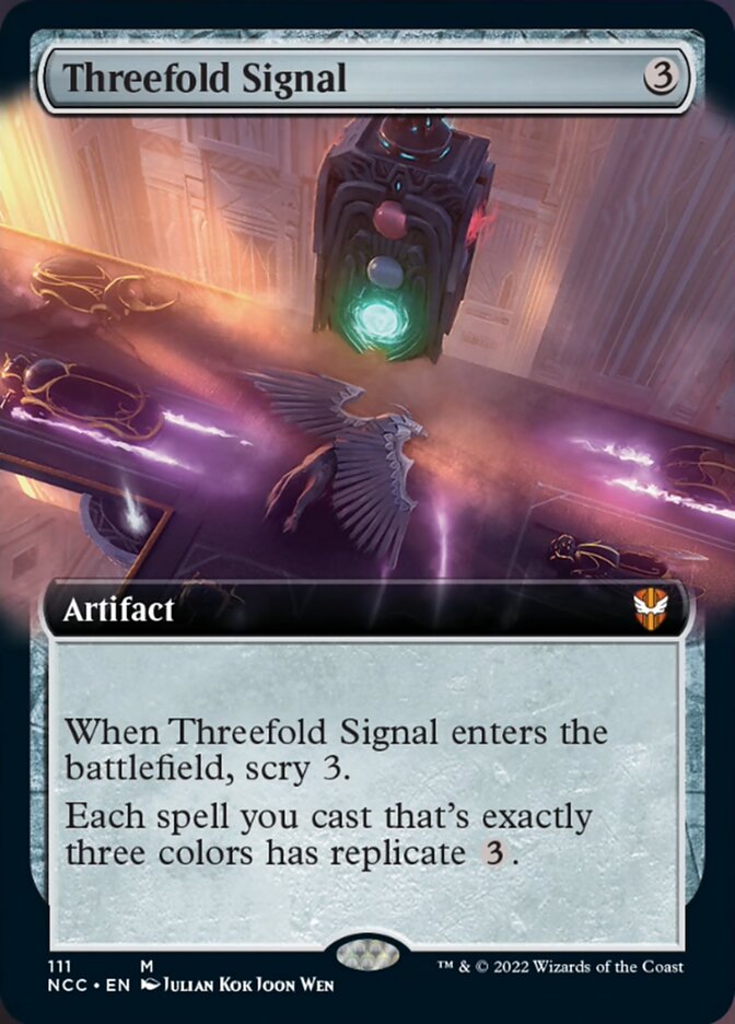 Threefold Signal (Extended Art) [Streets of New Capenna Commander] | Cracking-Singles