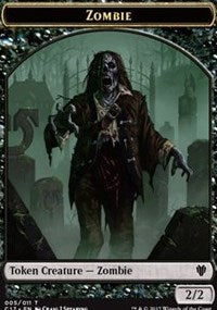 Zombie (005) // Gold (010) Double-sided Token [Commander 2017 Tokens] | Cracking-Singles