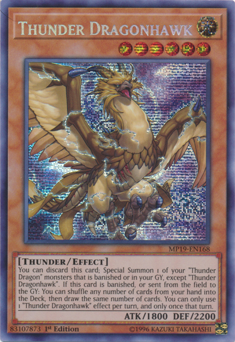 Thunder Dragonhawk [MP19-EN168] Prismatic Secret Rare | Cracking-Singles