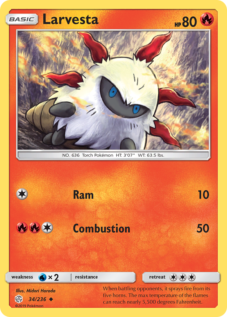 Larvesta (34/236) [Sun & Moon: Cosmic Eclipse] | Cracking-Singles