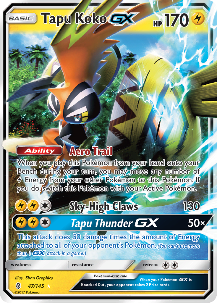 Tapu Koko GX (47/145) [Sun & Moon: Guardians Rising] | Cracking-Singles