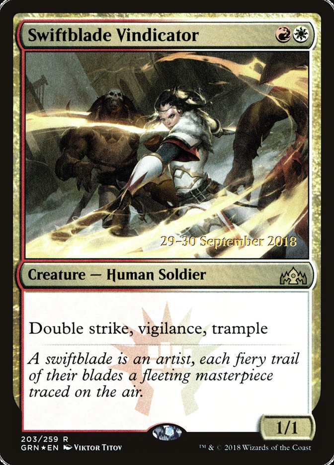 Swiftblade Vindicator  [Guilds of Ravnica Prerelease Promos] | Cracking-Singles