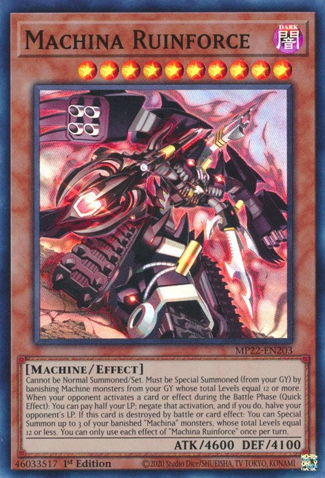 Machina Ruinforce [MP22-EN203] Super Rare | Cracking-Singles