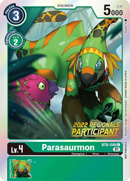 Parasaurmon [BT6-048] (2022 Championship Online Regional) (Online Participant) [Double Diamond Promos] | Cracking-Singles