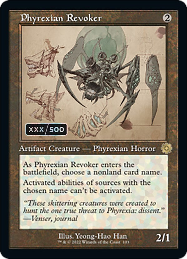 Phyrexian Revoker (Retro Schematic) (Serial Numbered) [The Brothers' War Retro Artifacts] | Cracking-Singles