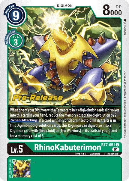 RhinoKabuterimon [BT7-051] [Next Adventure Pre-Release Cards] | Cracking-Singles